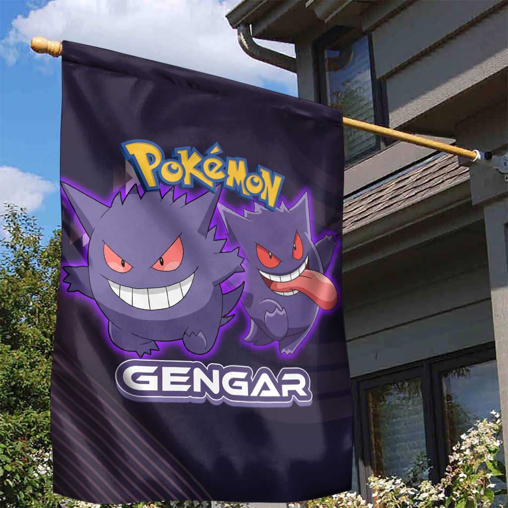 Gengar Poké Garden Flag Neon Shadow Anime Glow Style