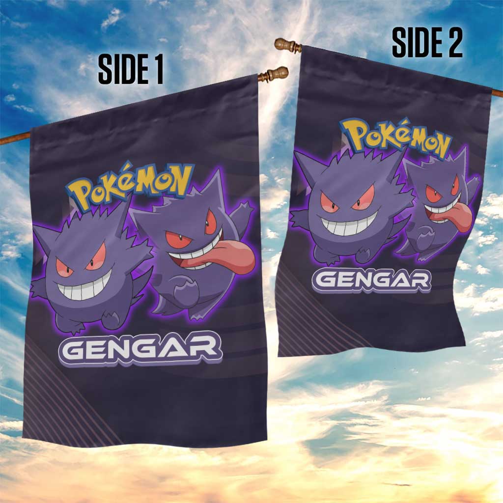 Gengar Poké Garden Flag Neon Shadow Anime Glow Style
