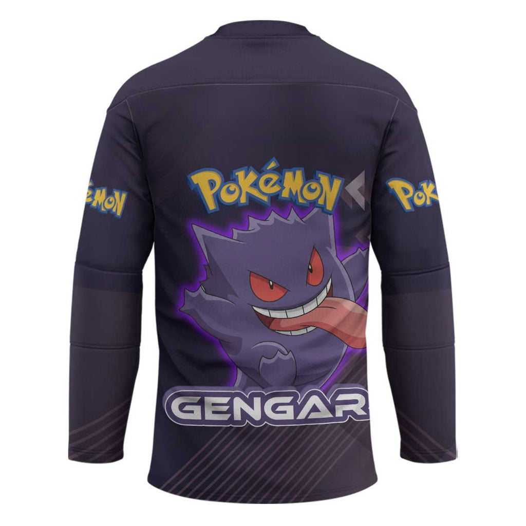 Gengar Poké Hockey Jersey Neon Shadow Anime Glow Style