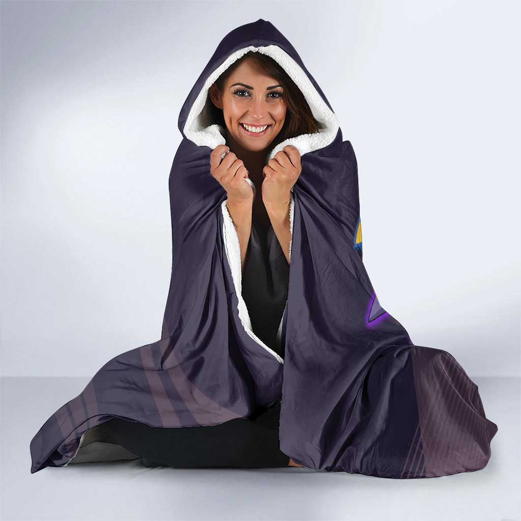 Gengar Poké Hooded Blanket Neon Shadow Anime Glow Style