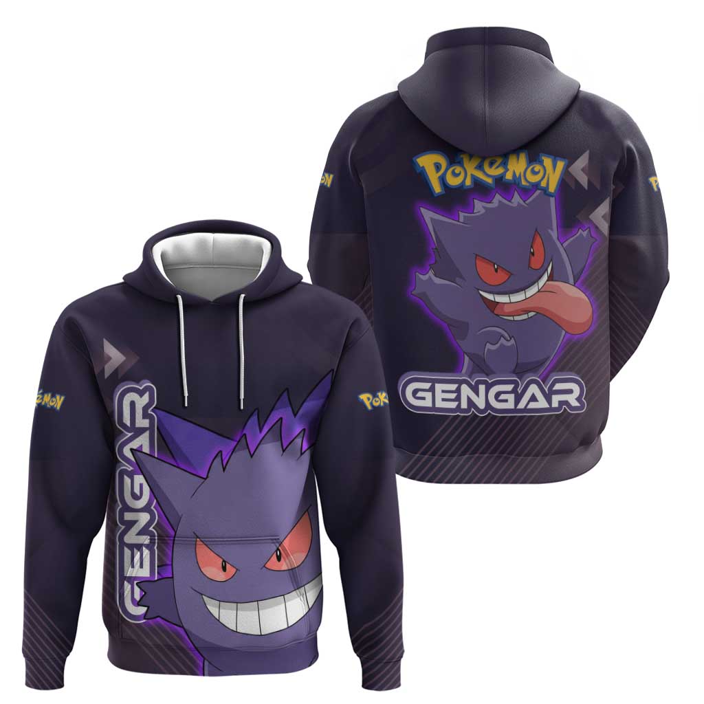 Gengar Poké Hoodie Neon Shadow Anime Glow Style