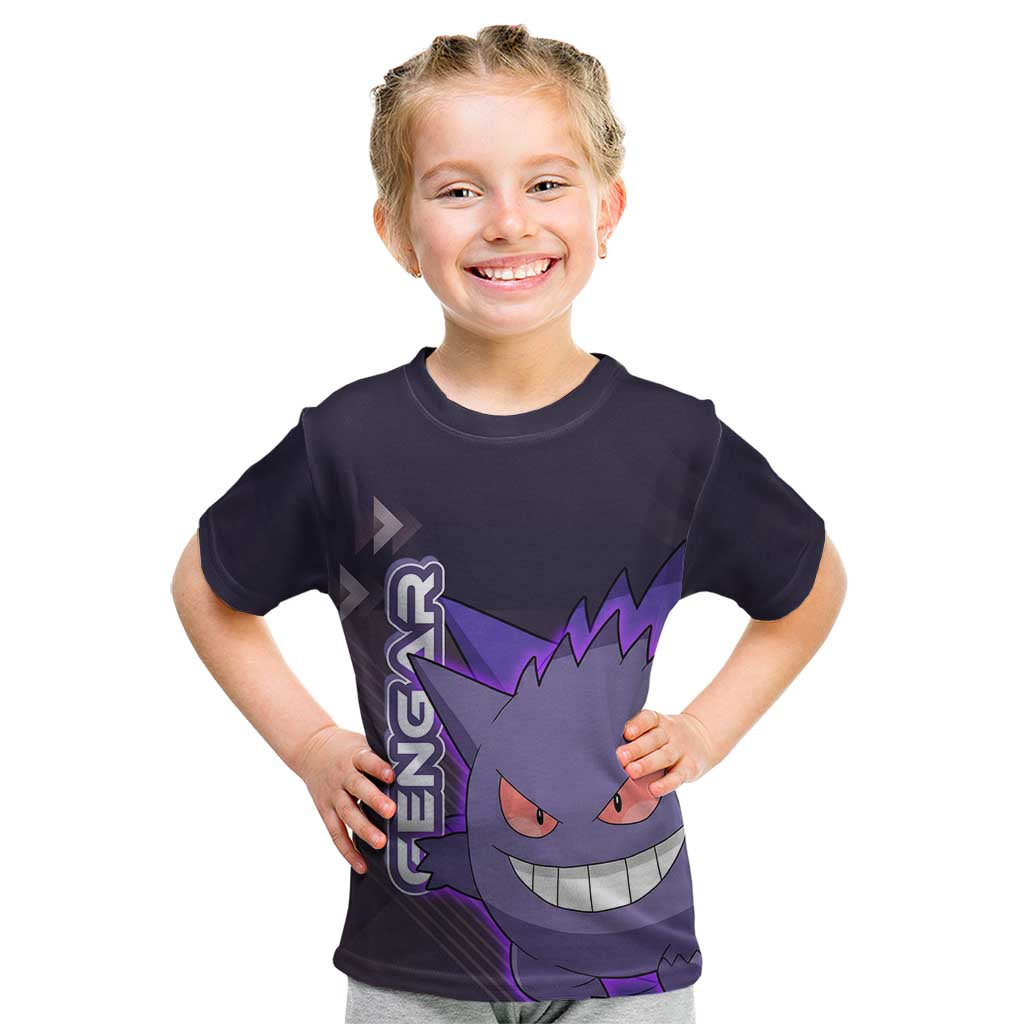 Gengar Poké Kid T Shirt Neon Shadow Anime Glow Style