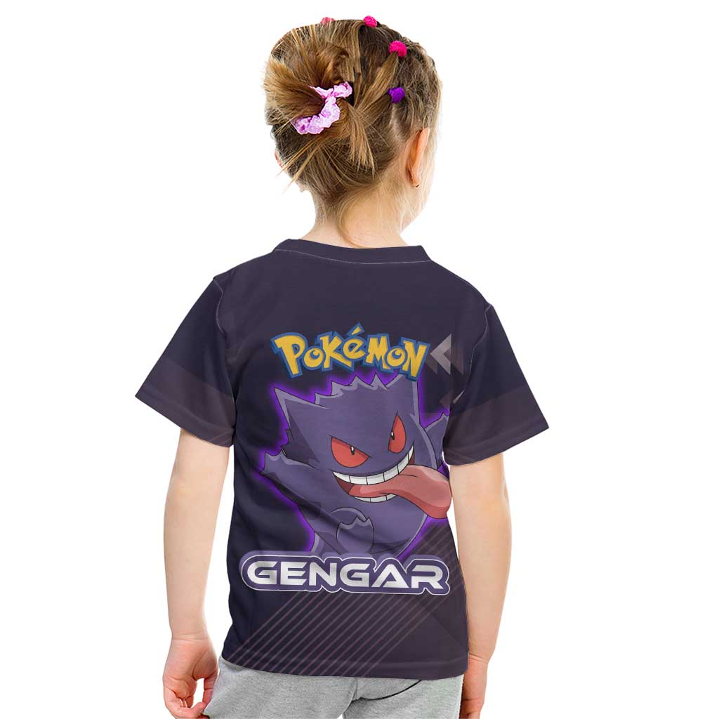 Gengar Poké Kid T Shirt Neon Shadow Anime Glow Style