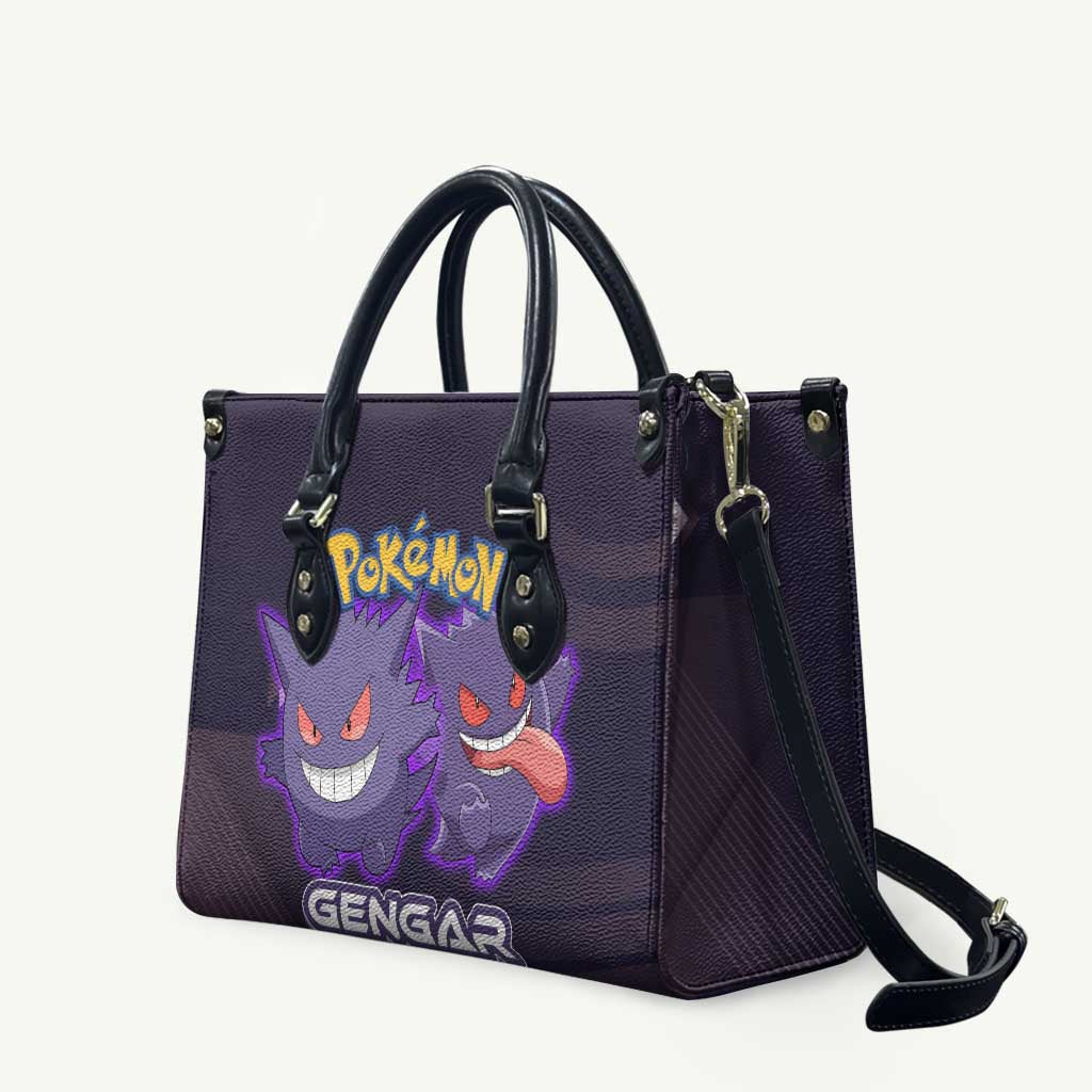 Gengar Poké Leather Bag Neon Shadow Anime Glow Style