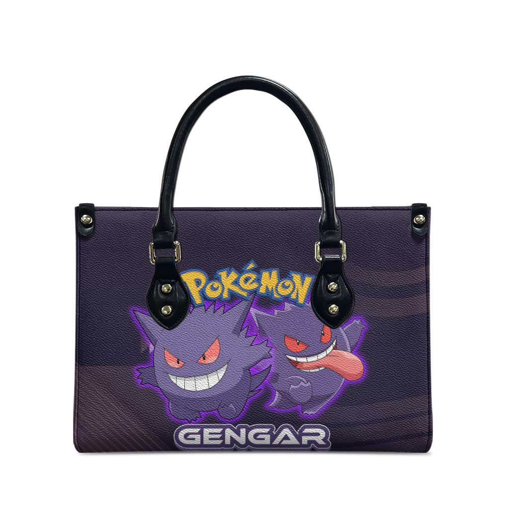 Gengar Poké Leather Bag Neon Shadow Anime Glow Style