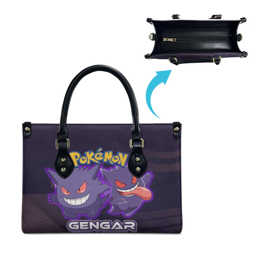 Gengar Poké Leather Bag Neon Shadow Anime Glow Style