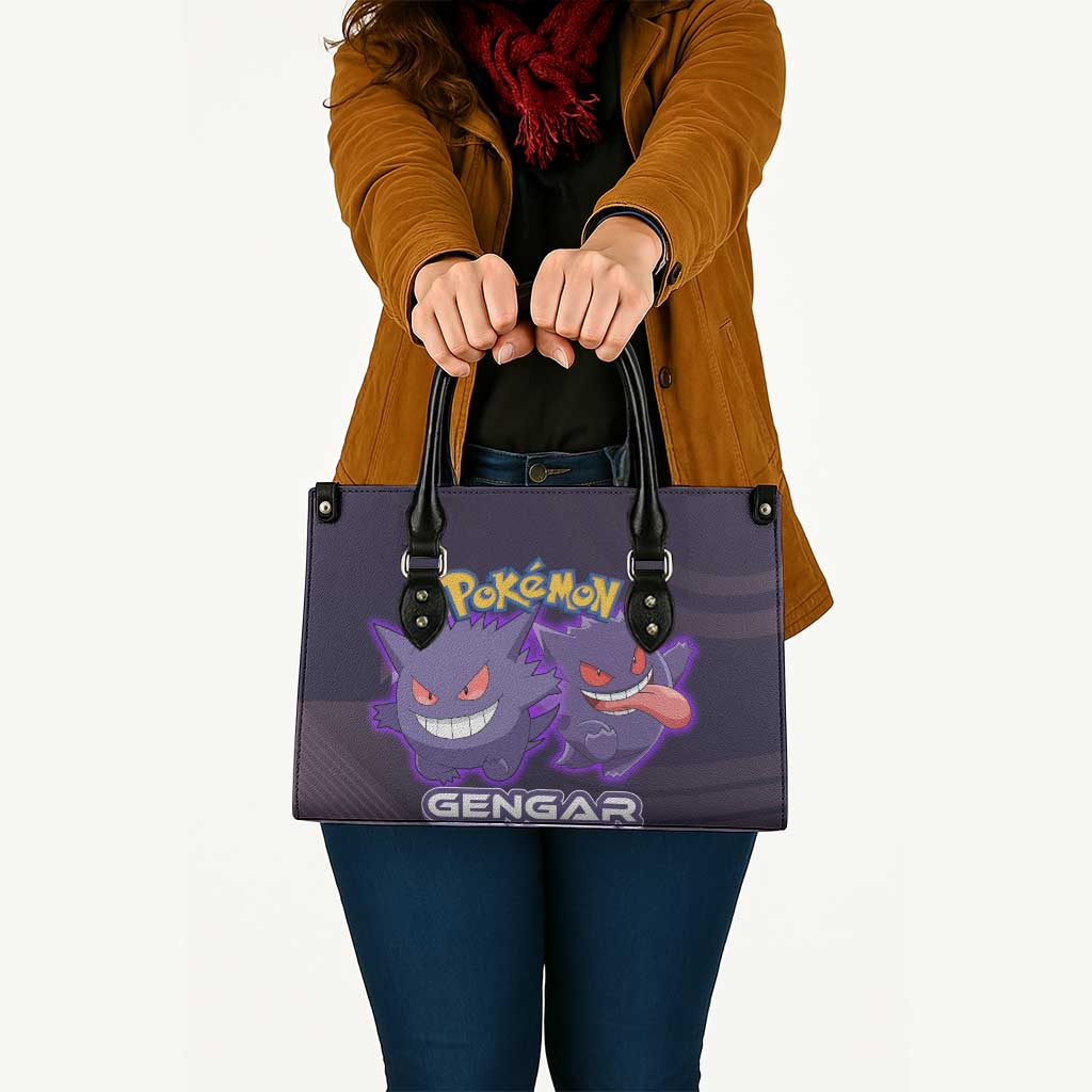 Gengar Poké Leather Bag Neon Shadow Anime Glow Style