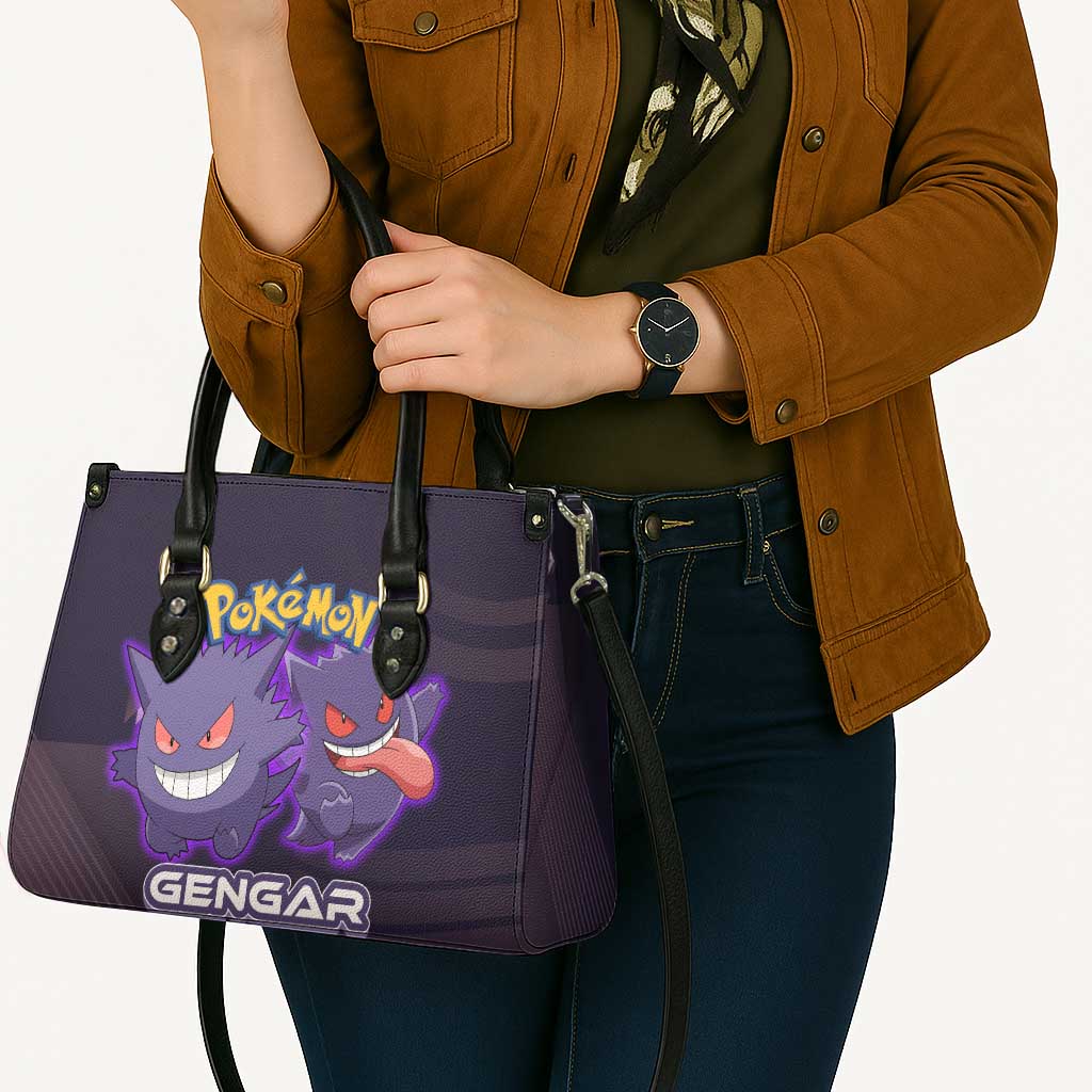 Gengar Poké Leather Bag Neon Shadow Anime Glow Style