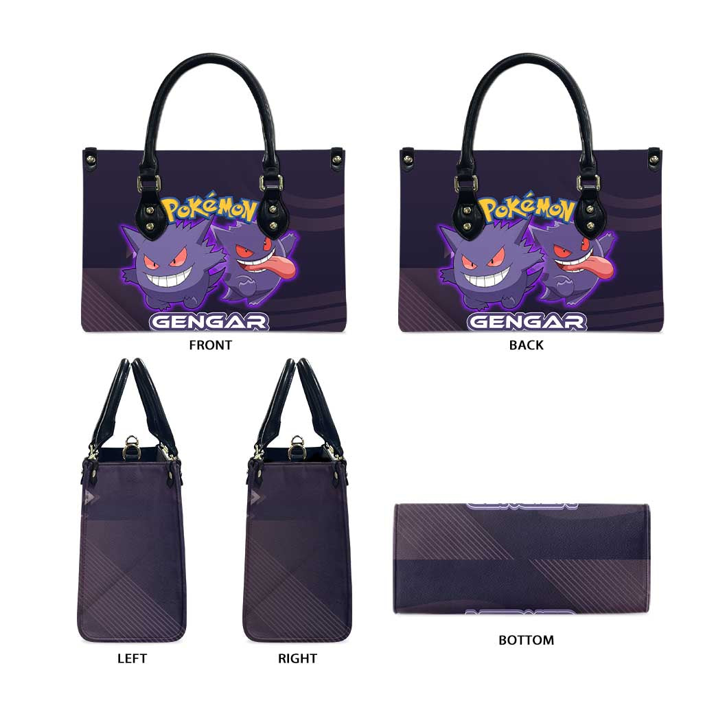Gengar Poké Leather Bag Neon Shadow Anime Glow Style