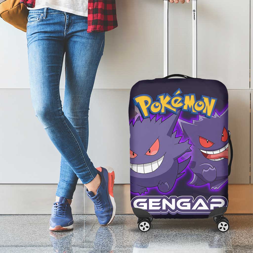 Gengar Poké Luggage Cover Neon Shadow Anime Glow Style