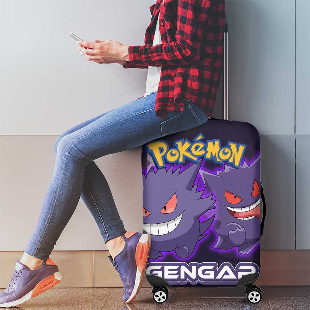 Gengar Poké Luggage Cover Neon Shadow Anime Glow Style