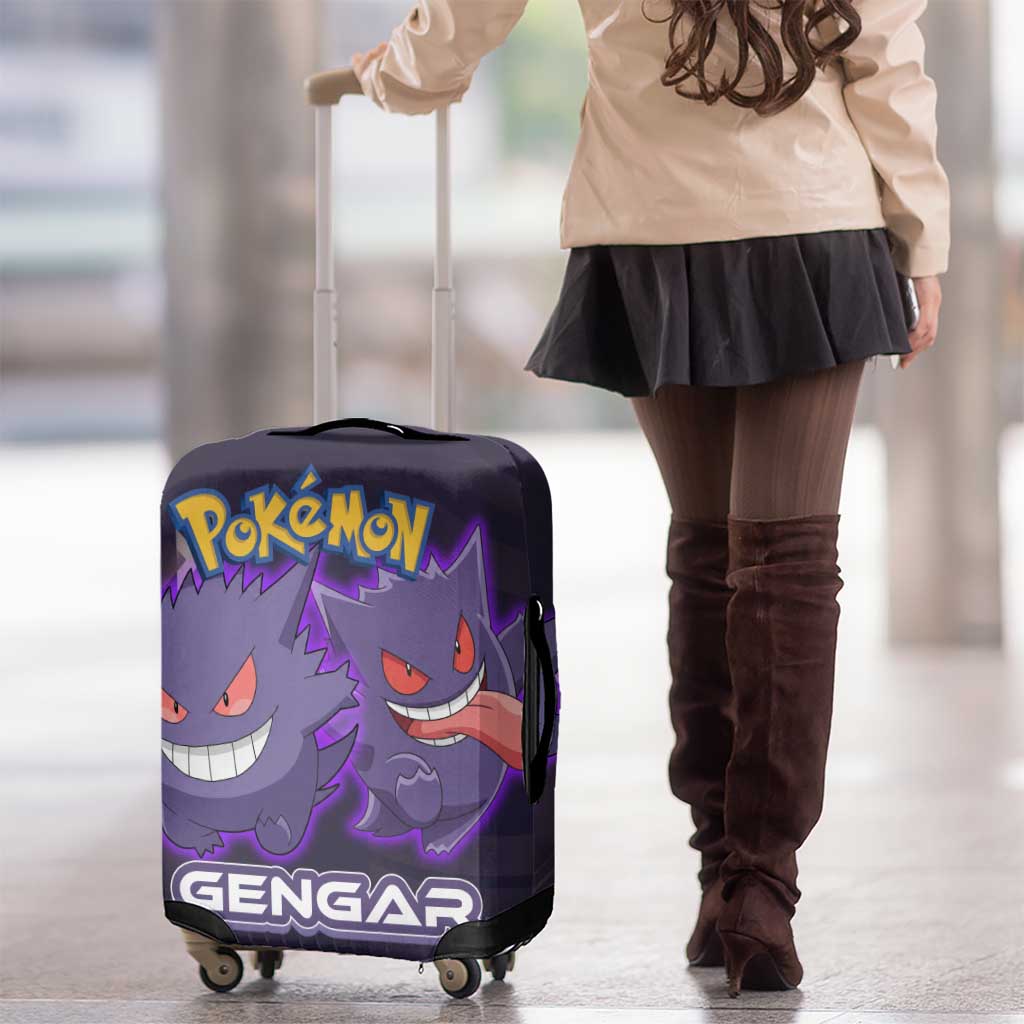 Gengar Poké Luggage Cover Neon Shadow Anime Glow Style