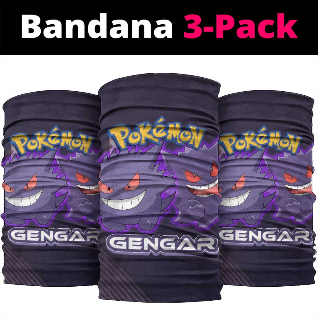 Gengar Poké Neck Gaiter Neon Shadow Anime Glow Style