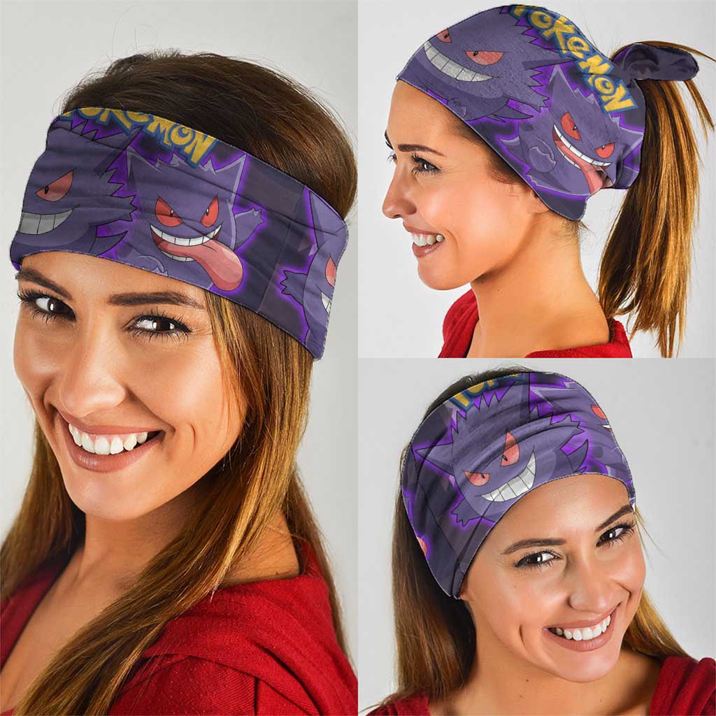 Gengar Poké Neck Gaiter Neon Shadow Anime Glow Style