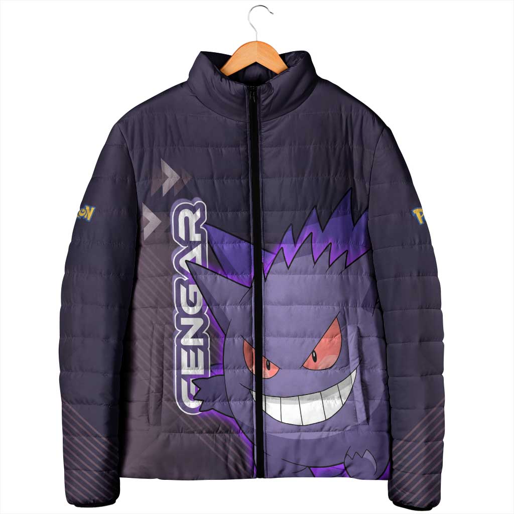 Gengar Poké Padded Jacket Neon Shadow Anime Glow Style