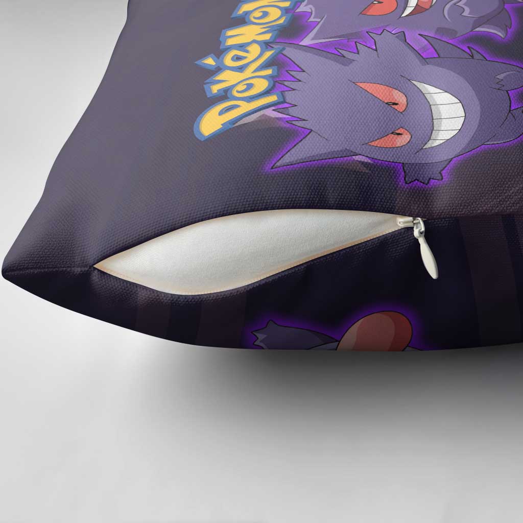 Gengar Poké Pillow Cover Neon Shadow Anime Glow Style