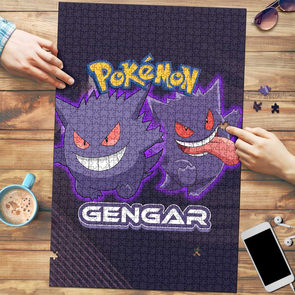 Gengar Poké Puzzle Neon Shadow Anime Glow Style