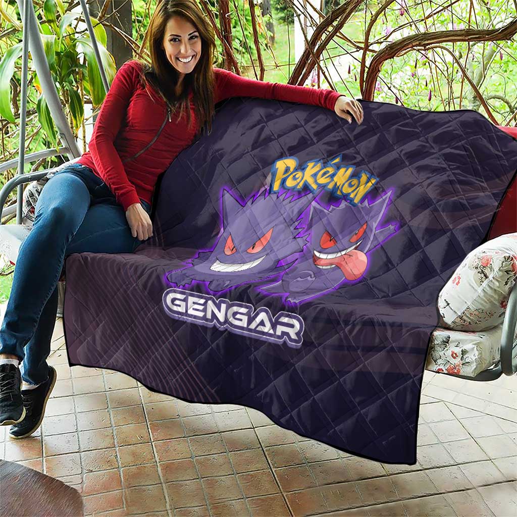 Gengar Poké Quilt Neon Shadow Anime Glow Style
