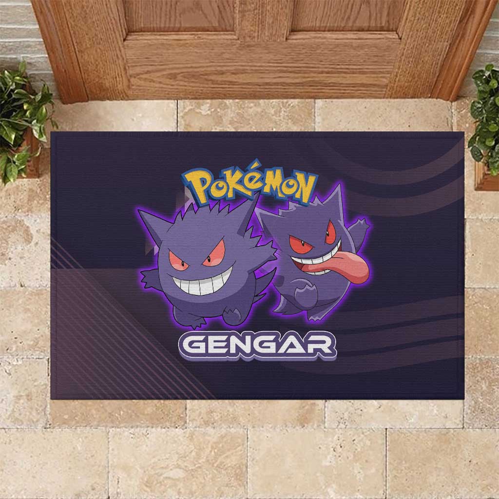 Gengar Poké Rubber Doormat Neon Shadow Anime Glow Style