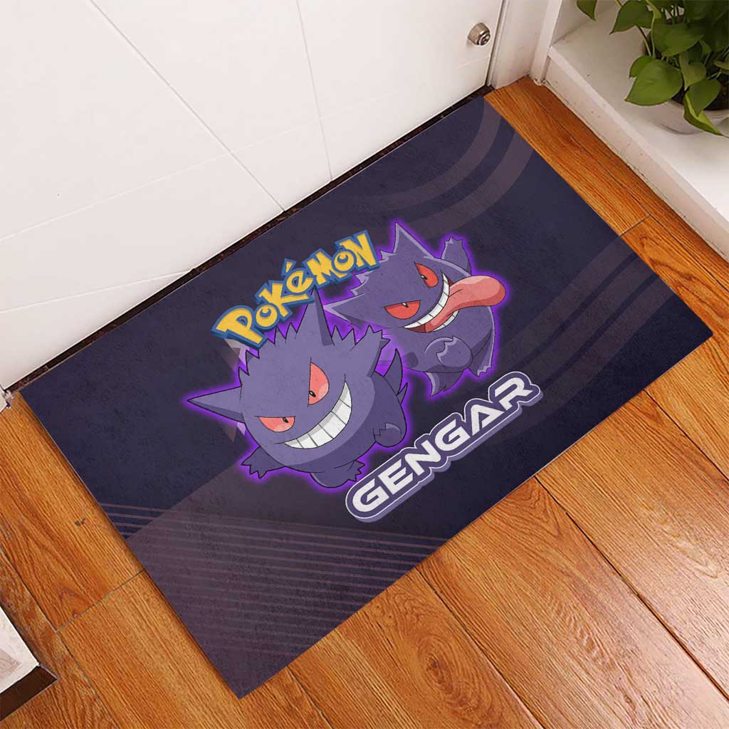 Gengar Poké Rubber Doormat Neon Shadow Anime Glow Style