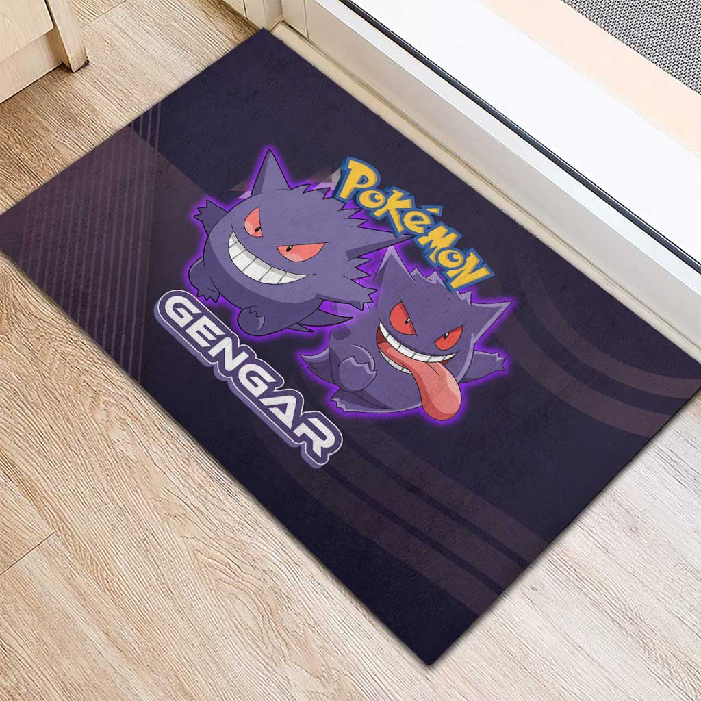 Gengar Poké Rubber Doormat Neon Shadow Anime Glow Style