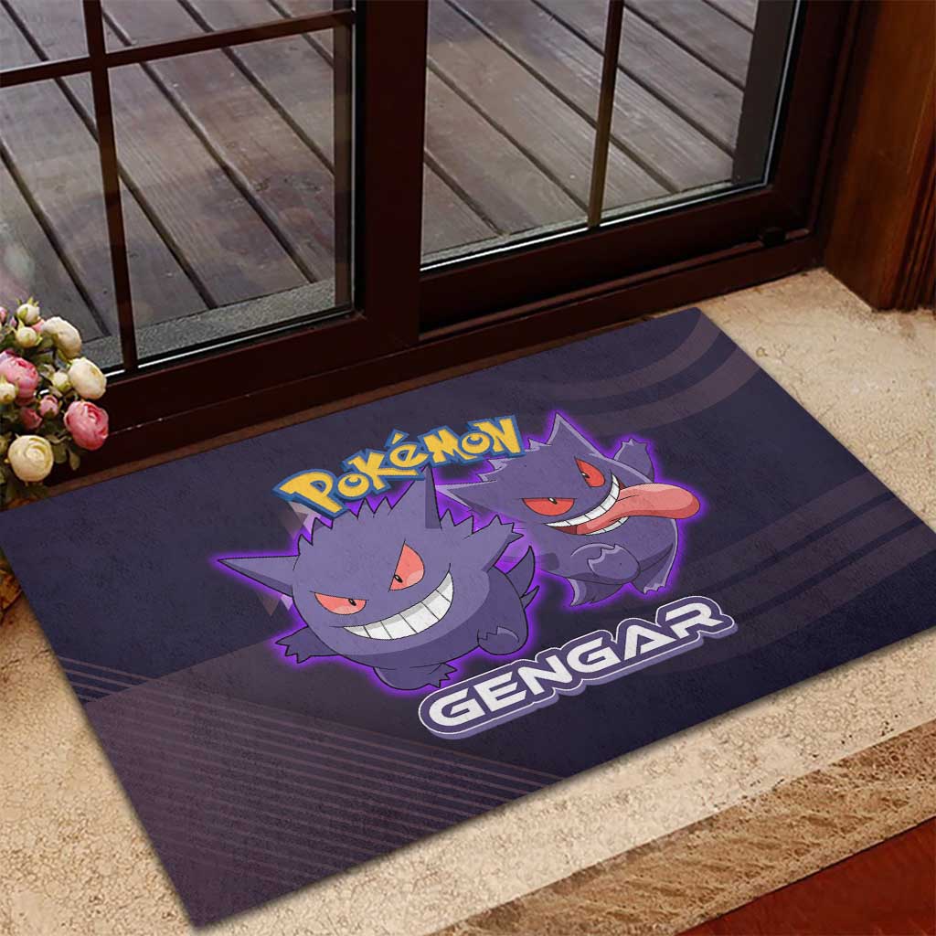Gengar Poké Rubber Doormat Neon Shadow Anime Glow Style