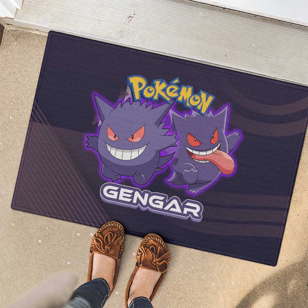Gengar Poké Rubber Doormat Neon Shadow Anime Glow Style
