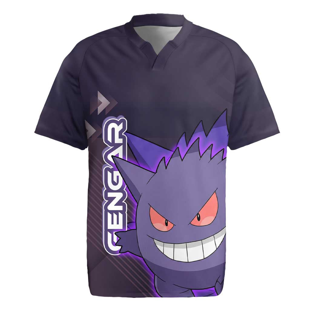 Gengar Poké Rugby Jersey Neon Shadow Anime Glow Style