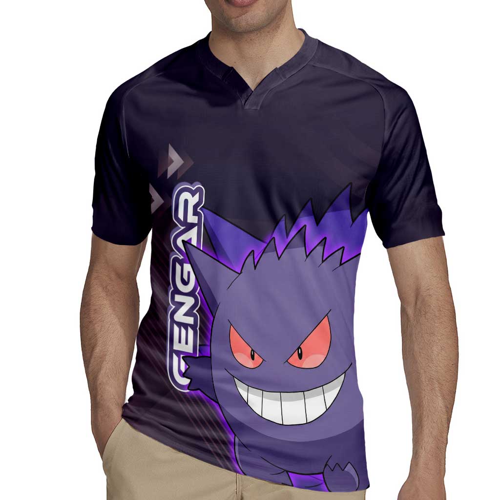 Gengar Poké Rugby Jersey Neon Shadow Anime Glow Style