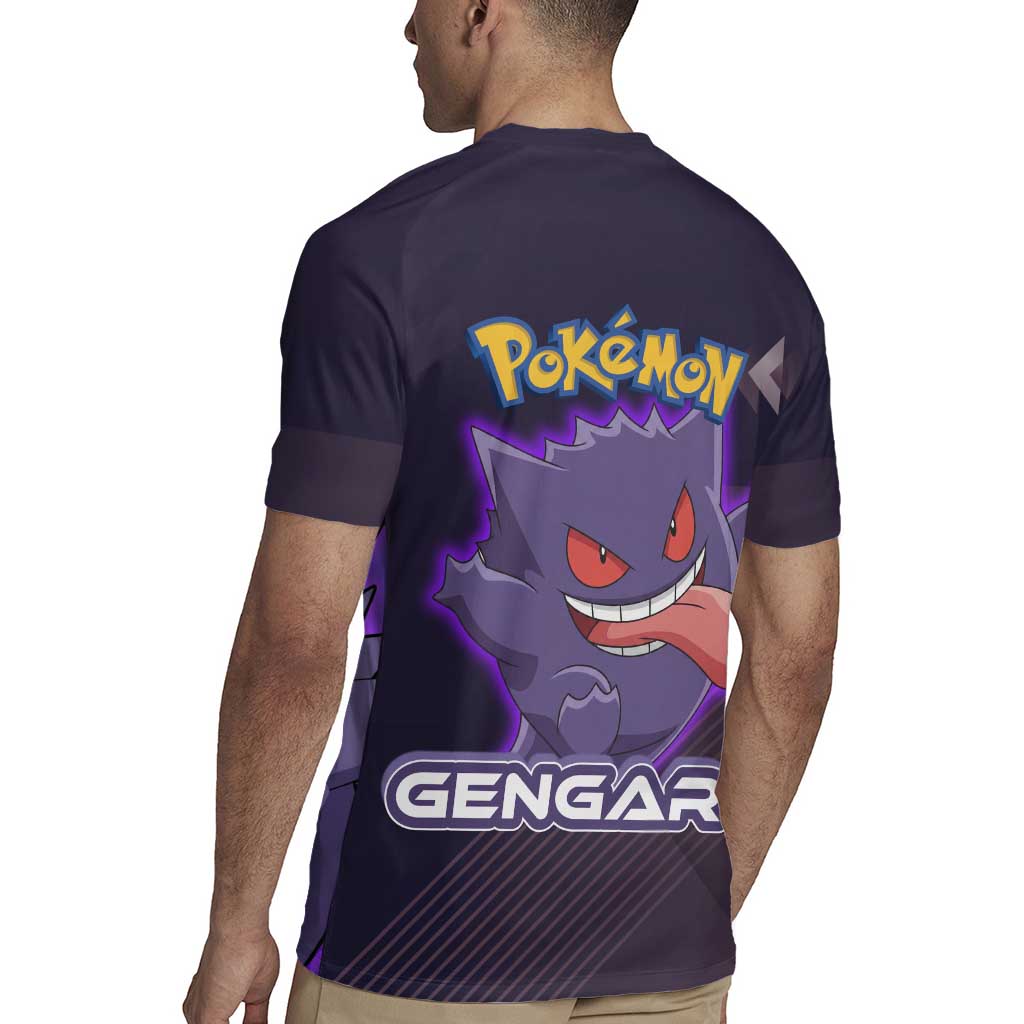 Gengar Poké Rugby Jersey Neon Shadow Anime Glow Style