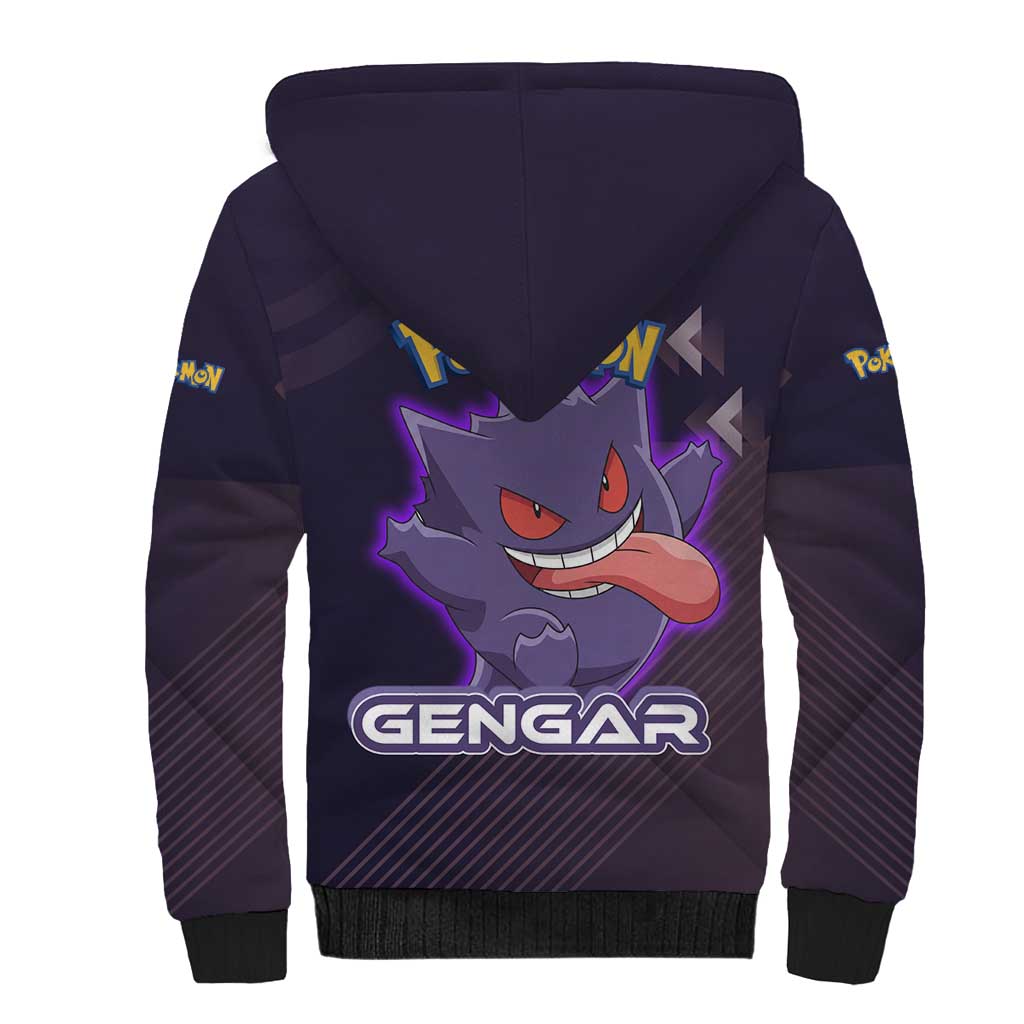 Gengar Poké Sherpa Hoodie Neon Shadow Anime Glow Style