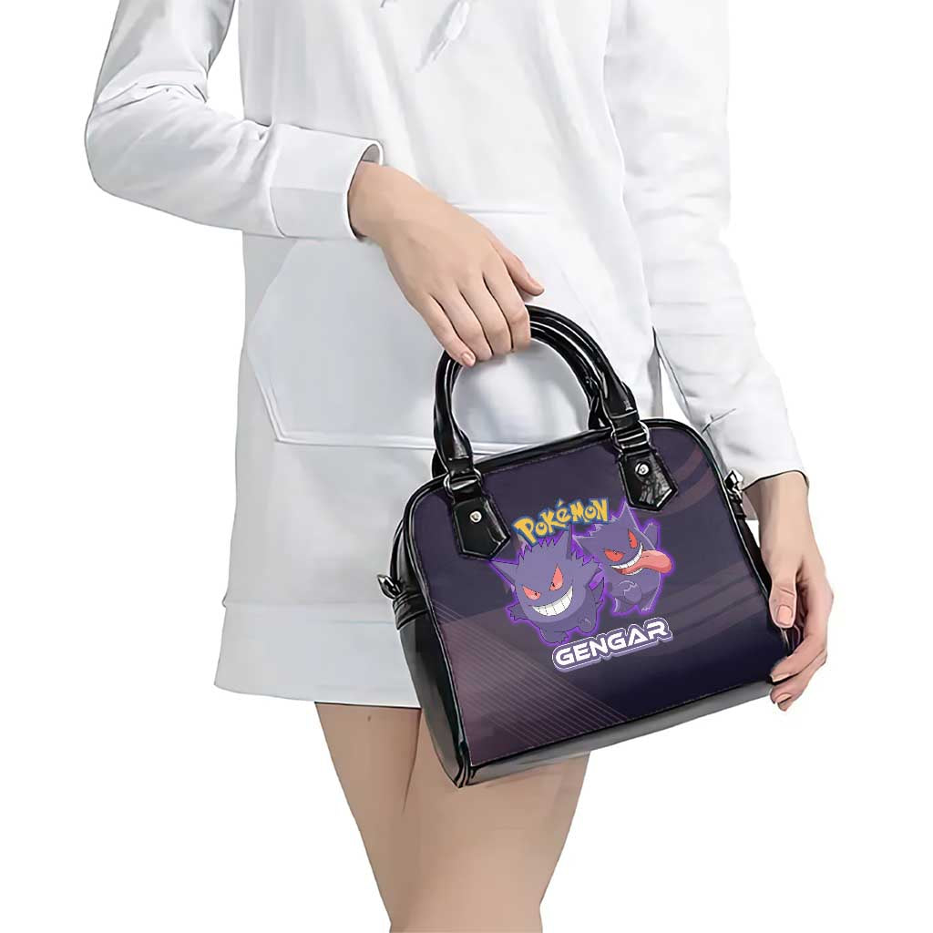 Gengar Poké Shoulder Handbag Neon Shadow Anime Glow Style