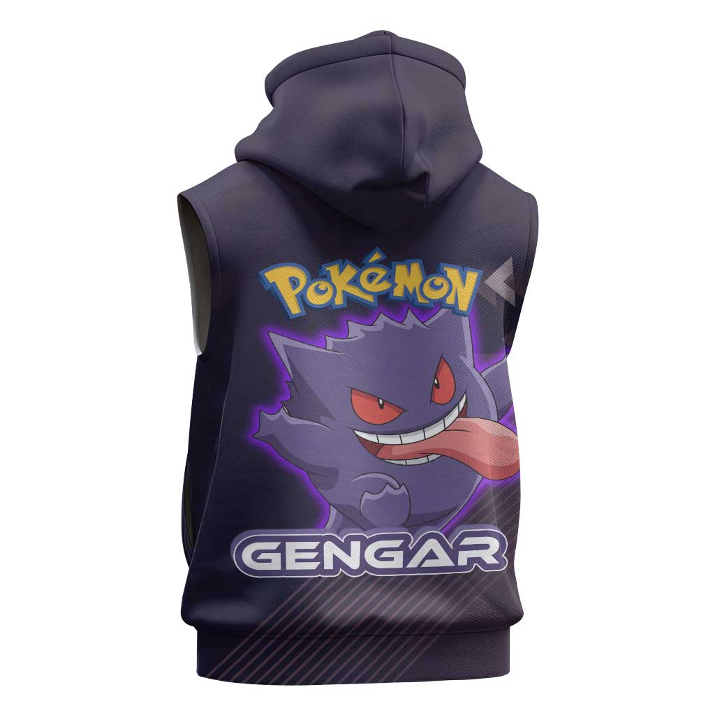 Gengar Poké Sleeveless Hoodie Neon Shadow Anime Glow Style