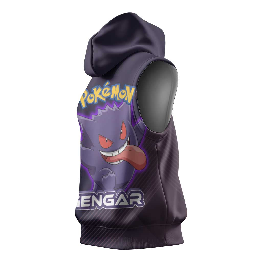 Gengar Poké Sleeveless Hoodie Neon Shadow Anime Glow Style