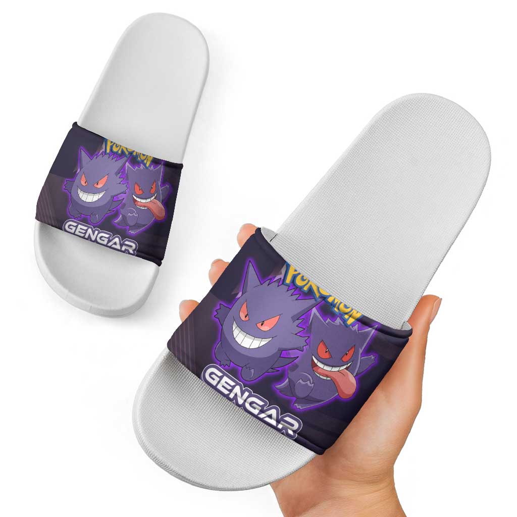 Gengar Poké Slide Sandals Neon Shadow Anime Glow Style