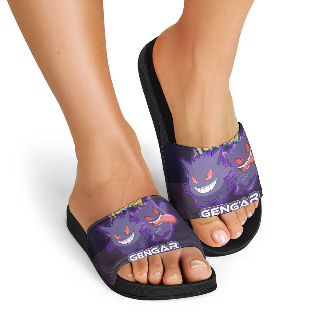 Gengar Poké Slide Sandals Neon Shadow Anime Glow Style