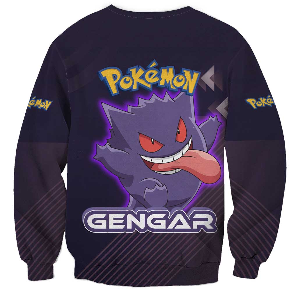 Gengar Poké Sweatshirt Neon Shadow Anime Glow Style