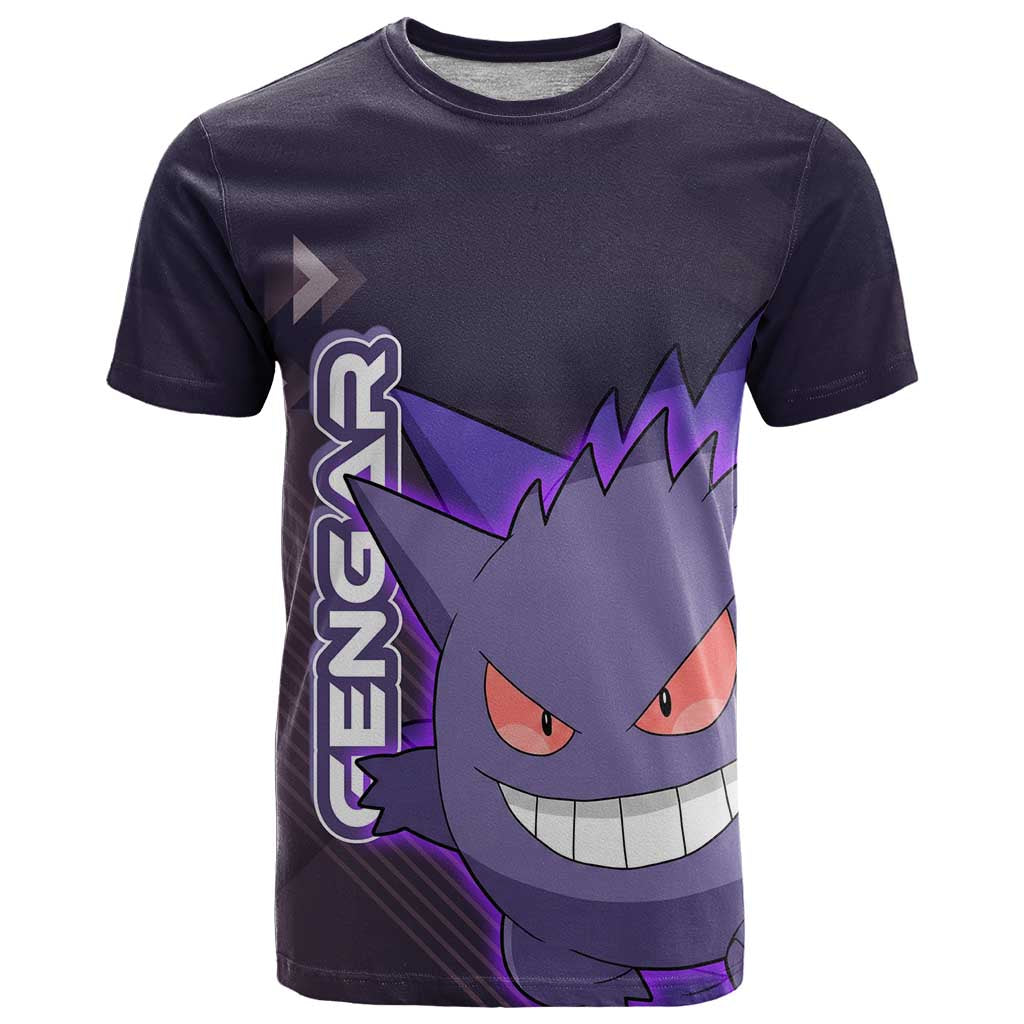 Gengar Poké T Shirt Neon Shadow Anime Glow Style