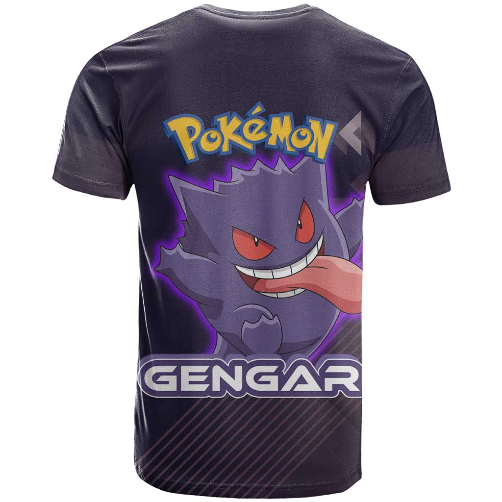 Gengar Poké T Shirt Neon Shadow Anime Glow Style