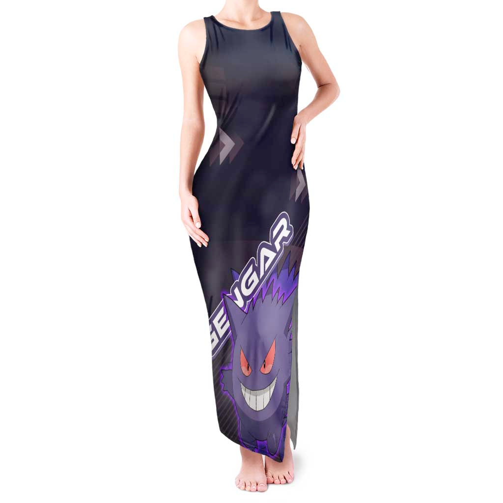 Gengar Poké Tank Maxi Dress Neon Shadow Anime Glow Style