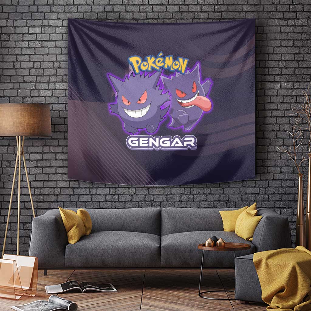 Gengar Poké Tapestry Neon Shadow Anime Glow Style