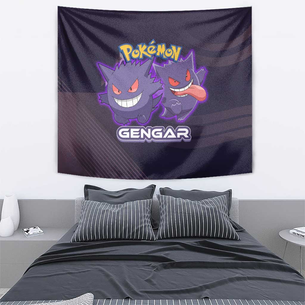Gengar Poké Tapestry Neon Shadow Anime Glow Style