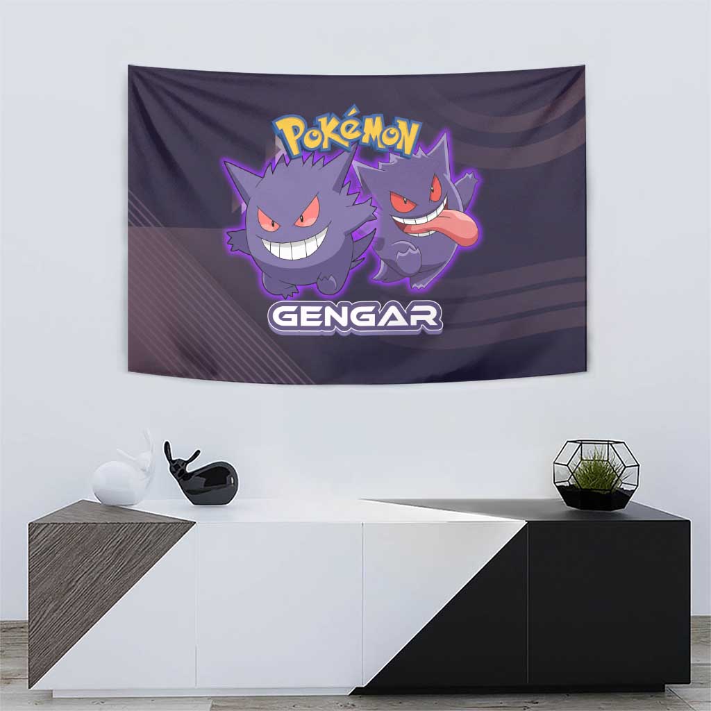 Gengar Poké Tapestry Neon Shadow Anime Glow Style