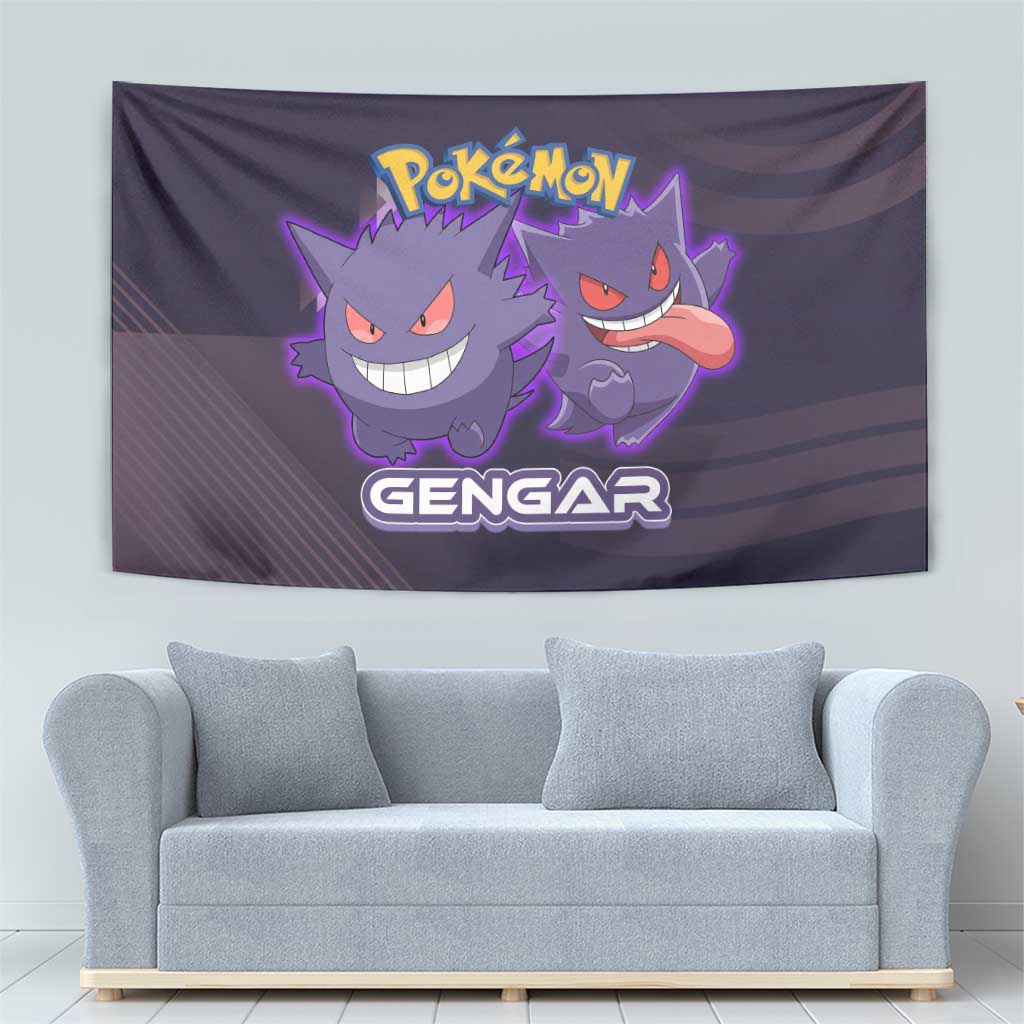 Gengar Poké Tapestry Neon Shadow Anime Glow Style