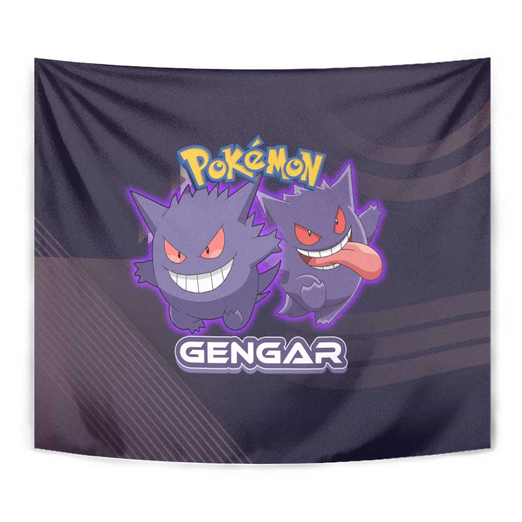 Gengar Poké Tapestry Neon Shadow Anime Glow Style