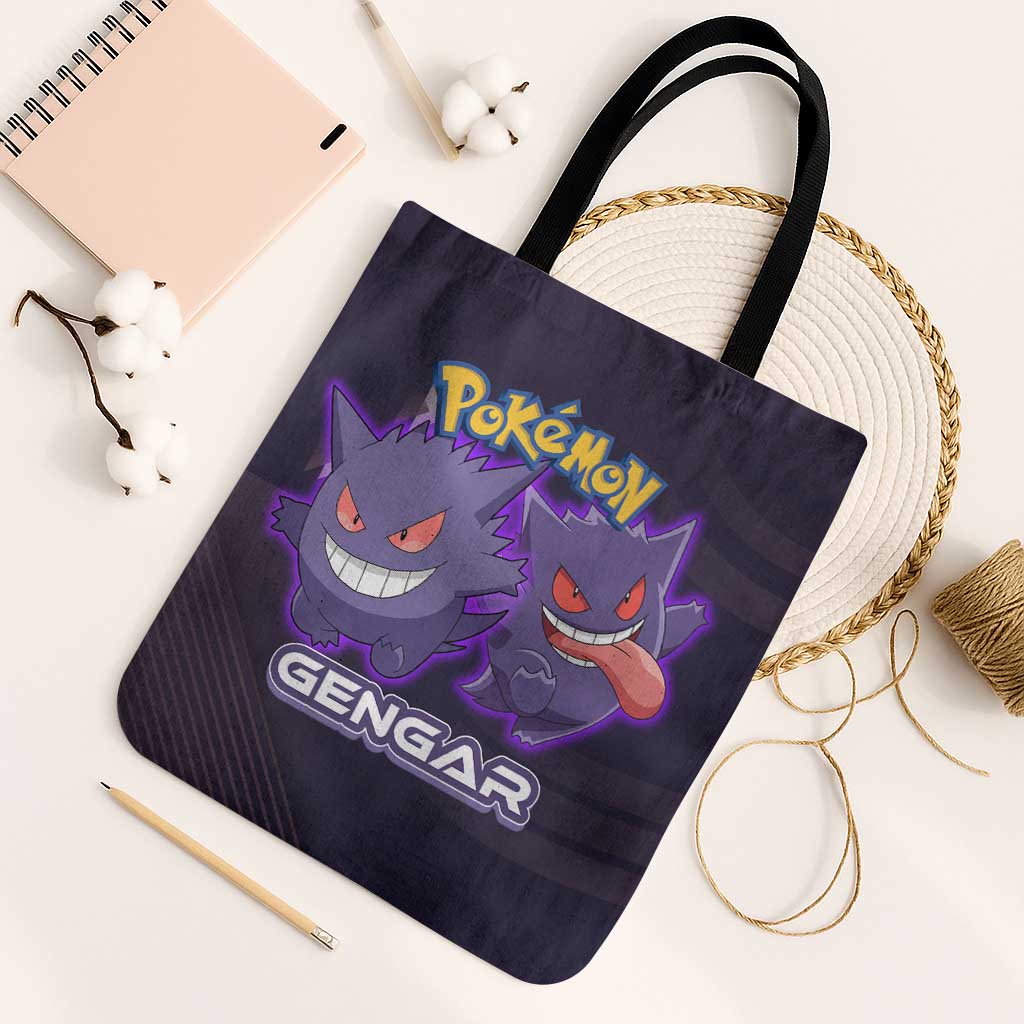 Gengar Poké Tote Bag Neon Shadow Anime Glow Style