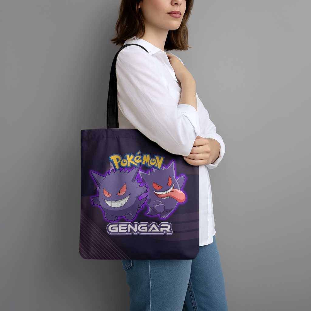 Gengar Poké Tote Bag Neon Shadow Anime Glow Style