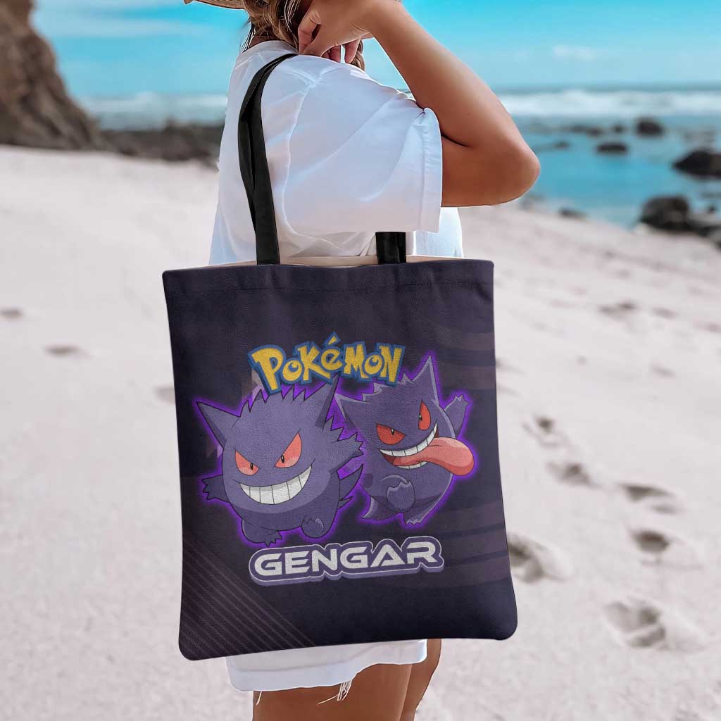 Gengar Poké Tote Bag Neon Shadow Anime Glow Style