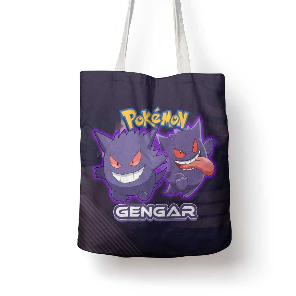 Gengar Poké Tote Bag Neon Shadow Anime Glow Style