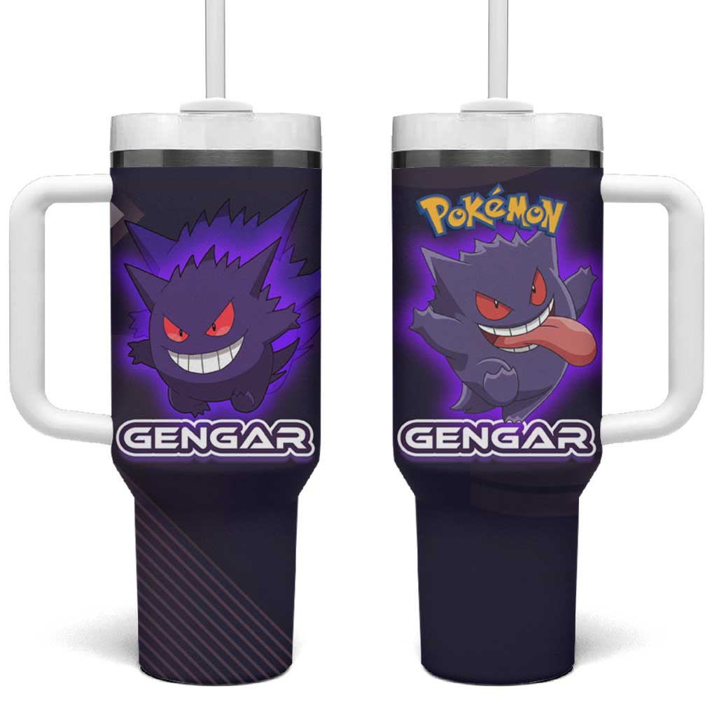 Gengar Poké Tumbler With Handle Neon Shadow Anime Glow Style